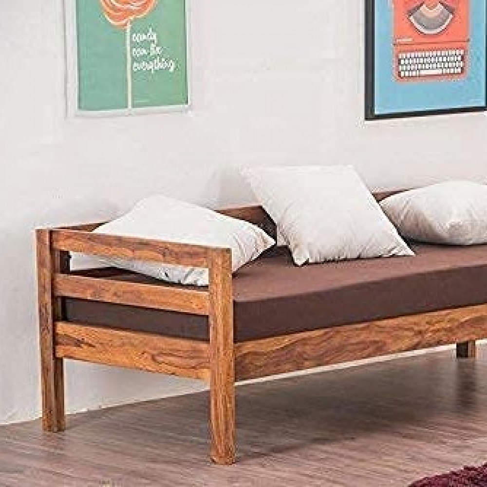 Solid Wooden Sofa Cum Couch with Base Cushion - photo