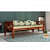 3 Seater Sofa Set Without Pillow | Cream Cushions | Teak Finish - front_view
