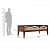 3 Seater Sofa Set Without Pillow | Cream Cushions | Teak Finish - rear_view