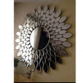 Round Designer Silver Wall Mirror - photo