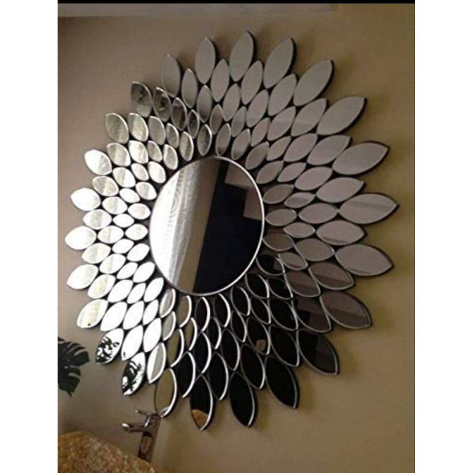 Round Designer Silver Wall Mirror