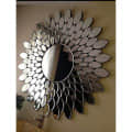 Round Designer Silver Wall Mirror - front_view