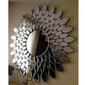 Round Designer Silver Wall Mirror - top_view