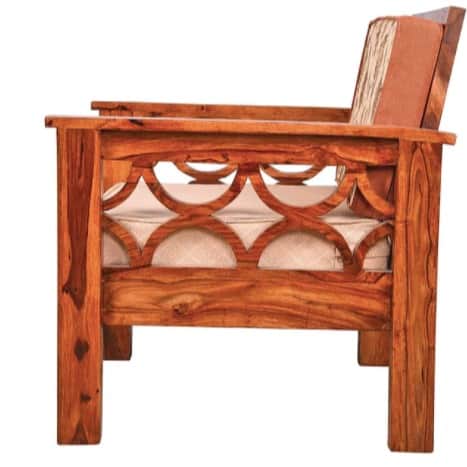 Euclid Single Seater Wooden Sofa - rear_view