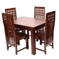 Solid Wood Dining Set 4 seater - front_view