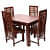Solid Wood Dining Set 4 seater - front_view