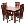 Solid Wood Dining Set 4 seater - rear_view
