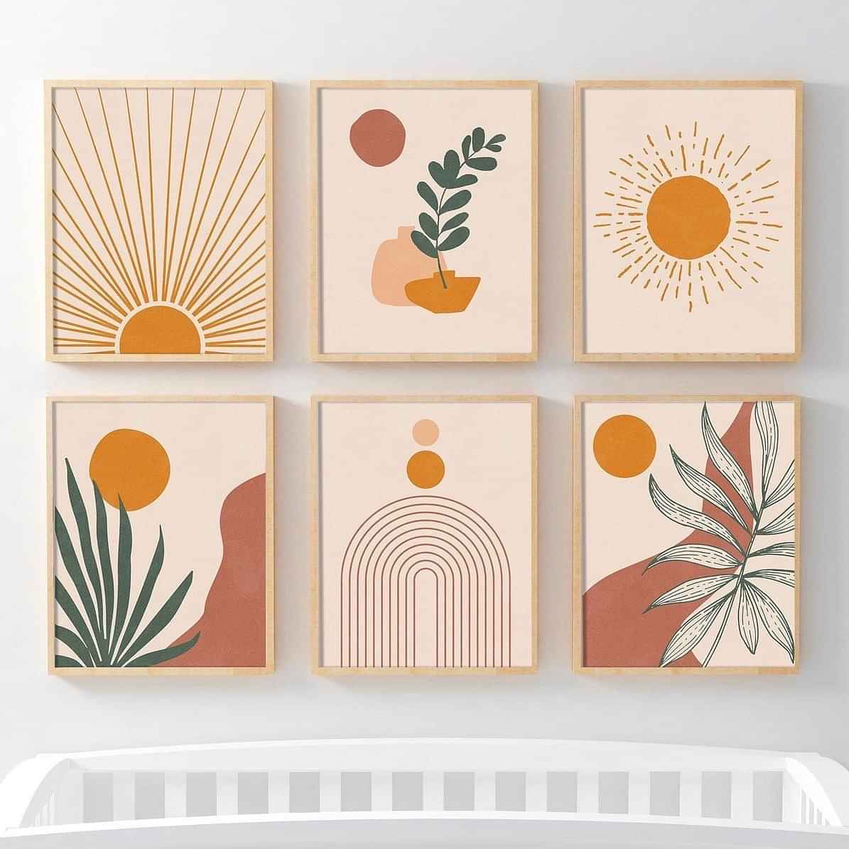 Sun Rays Panel in Minimalist Style - photo