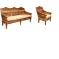 Isla 4 Seater Wooden Sofa Set - top_view