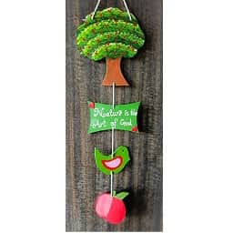 Handicraft Wooden Nature Wall Hanging. - front_view