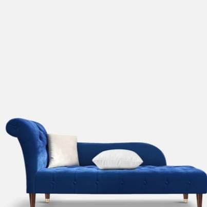 2 Seater Chaise Lounger In Blue Colour