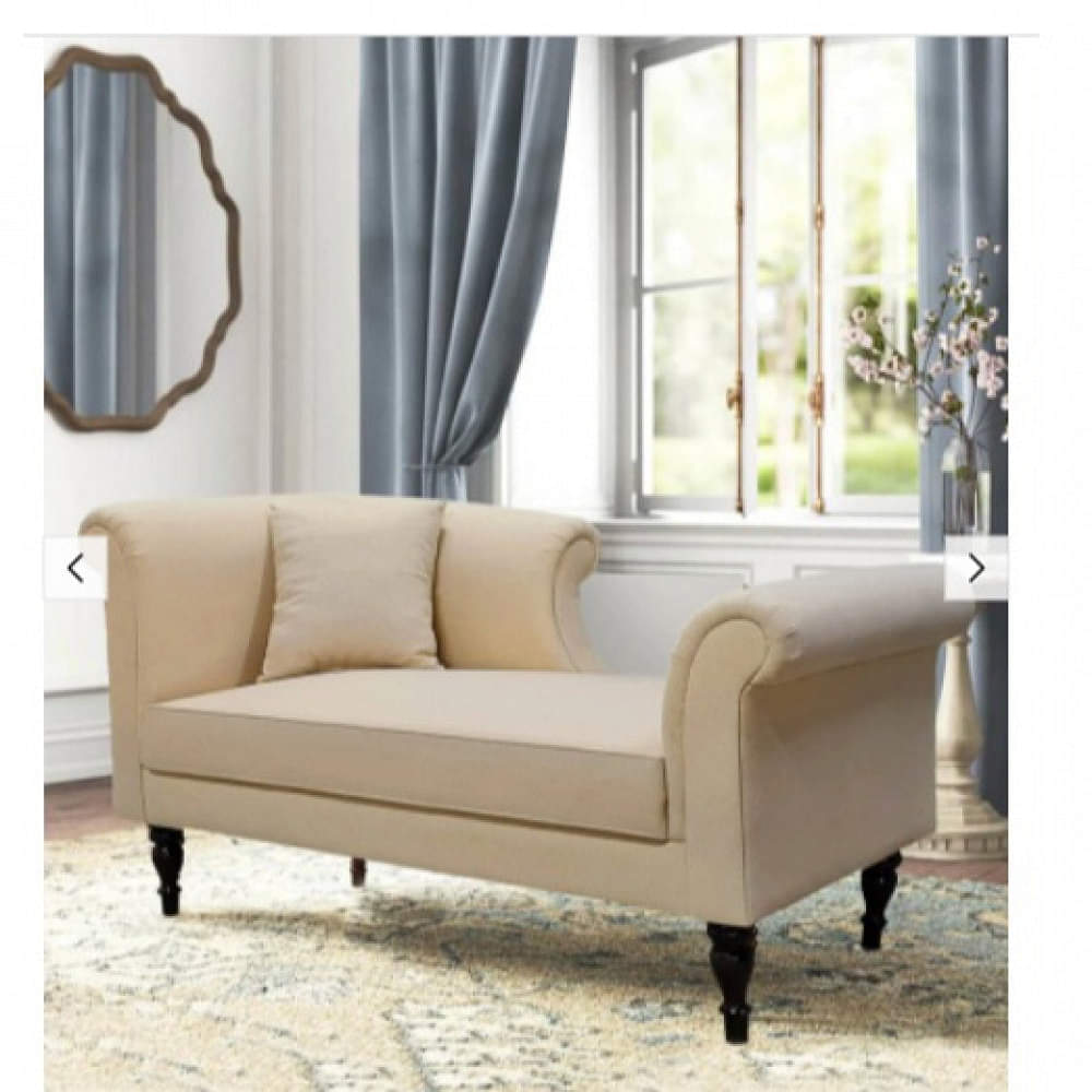 Chaise Lounger In Linen Beige - photo