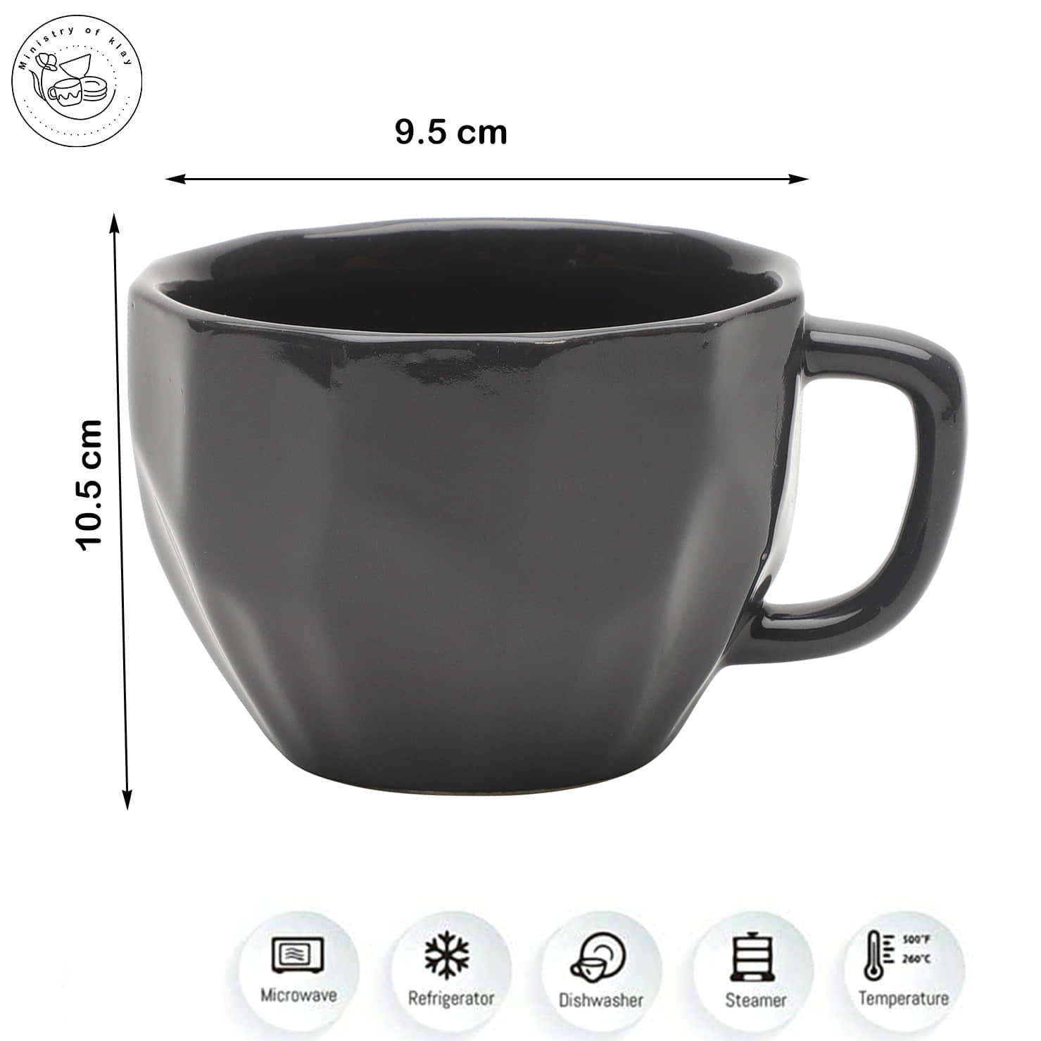 Ceramic Coffee Cups (Set of 2) 200ml each - top_view