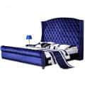 Blue Velvet Tufted King Size Bed - top_view