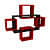 Engineered Wood Wall Shelf with Set of 5  (Black & Red) - top_view