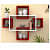 Intersecting Wall Mount Five Shelves (Modern, Red & White) - photo