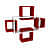 Intersecting Wall Mount Five Shelves (Modern, Red & White) - top_view