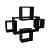 Intersecting Wall Mount Four Shelves  (Modern, Elegant Black) - top_view
