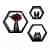 Wooden Wall Mount 3 Hexagon Floating Shelves (Black) - front_view