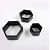 Wooden Wall Mount 3 Hexagon Floating Shelves (Black) - rear_view