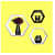 Wooden Wall Mount 3 Hexagon Floating Shelves (Black & White) - top_view