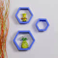 Wooden Wall Mount 3 Hexagon Floating Shelves - front_view