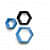 Wooden Wall Mount 3 Hexagon Floating Shelves - front_view