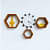 Wooden Wall Mount 3 Hexagon Floating Shelves (Brown) - front_view