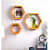 Wooden Wall Mount 3 Hexagon Floating Shelves (Orange) - front_view