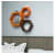 Wooden Wall Mount 3 Hexagon Floating Shelves (Orange & Brown) - top_view