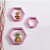 Wooden Wall Mount 3 Hexagon Floating Shelves (Pink) - front_view