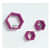 Wooden Wall Mount 3 Hexagon Floating Shelves (Pink) - top_view