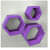 Wooden Wall Mount 3 Hexagon Floating Shelves (Purple) - top_view
