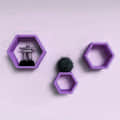 Wooden Wall Mount 3 Hexagon Floating Shelves (Purple) - rear_view