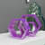Wooden Wall Mount 3 Hexagon Floating Shelves (Purple) - left_view