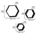 Wooden Wall Mount 3 Hexagon Floating Shelves (Red & Black) - left_view