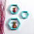 Wooden Wall Mount 3 Hexagon Floating Shelves (Sky Blue) - front_view