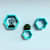 Wooden Wall Mount 3 Hexagon Floating Shelves (Sky Blue) - top_view