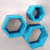 Wooden Wall Mount 3 Hexagon Floating Shelves (Sky Blue) - rear_view