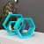 Wooden Wall Mount 3 Hexagon Floating Shelves (Sky Blue) - left_view