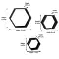 Wooden Wall Mount 3 Hexagon Floating Shelves (Sky Blue) - right_view