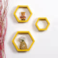 Kansai Wooden Wall Mount Shelves (Yellow) - front_view