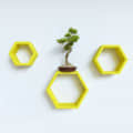 Kansai Wooden Wall Mount Shelves (Yellow) - top_view