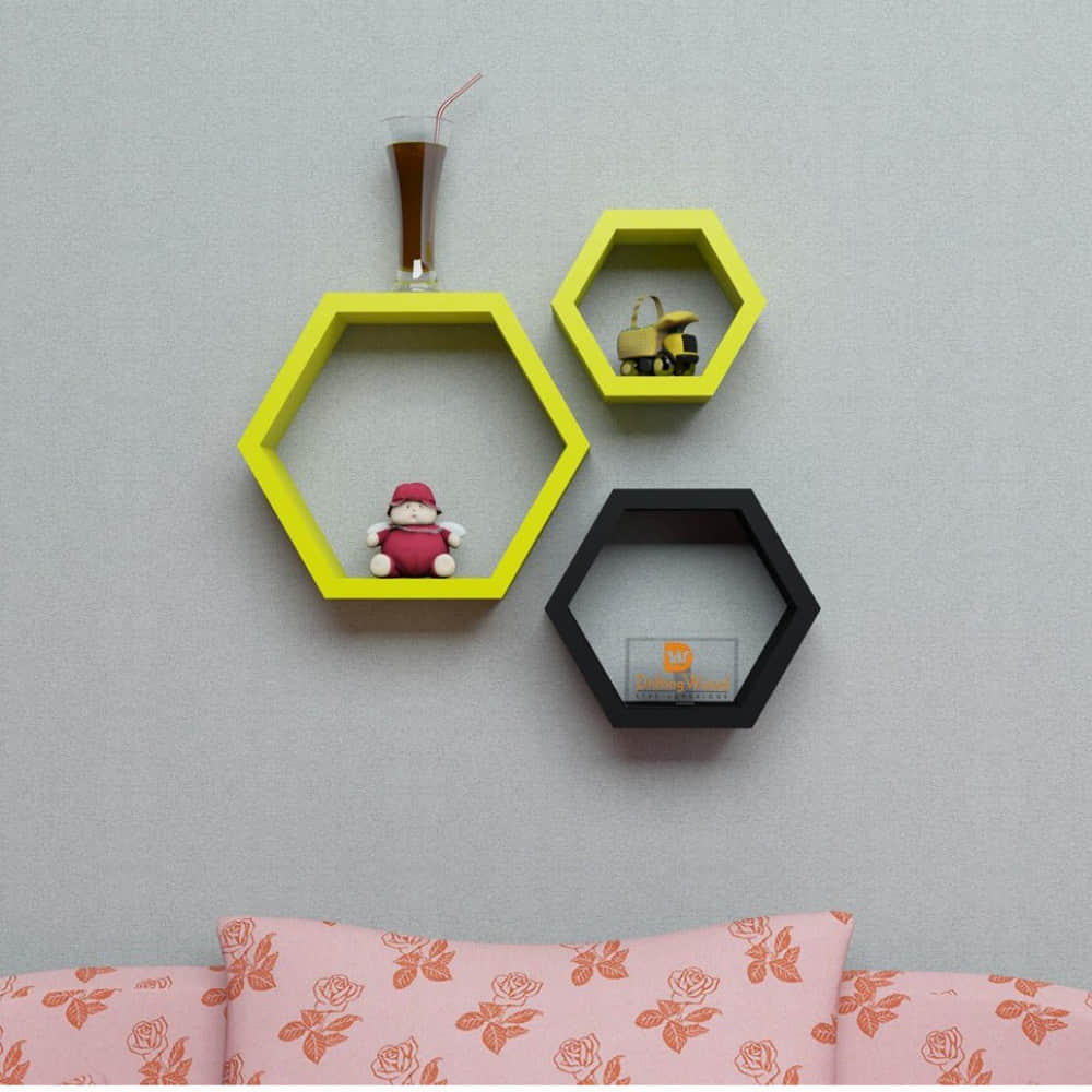 Kansai Wooden Wall Mount Floating Shelf - photo