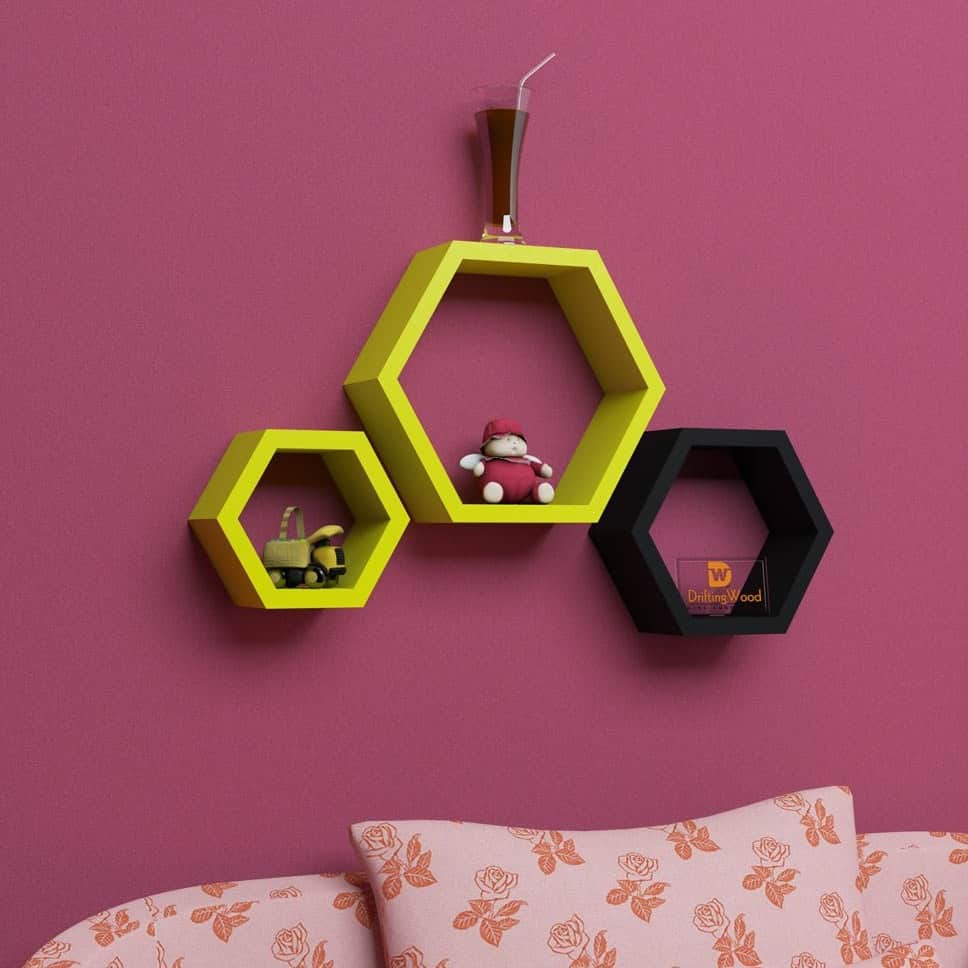 Kansai Wooden Wall Mount Floating Shelf - front_view