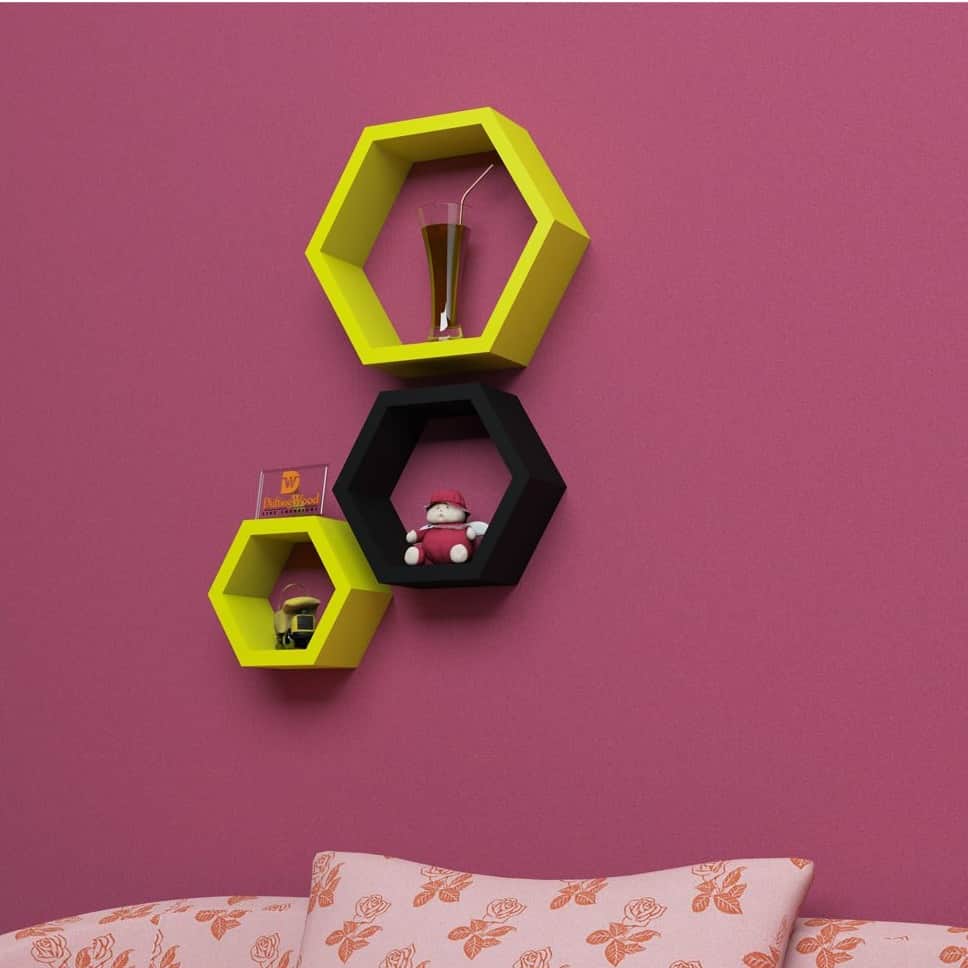 Kansai Wooden Wall Mount Floating Shelf - top_view