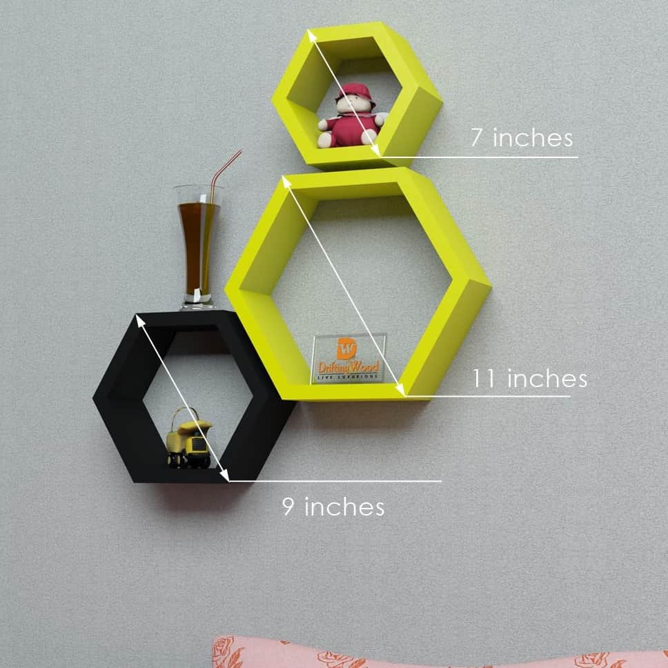 Kansai Wooden Wall Mount Floating Shelf - rear_view