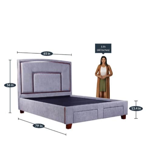 Eduardo Upholsted Queen Size Bed With Storage - rear_view