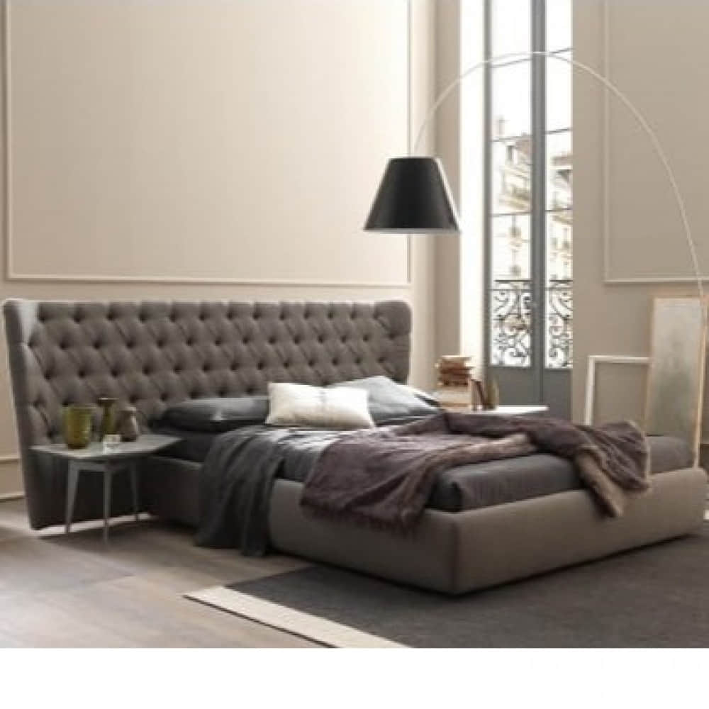 European Tuffed Tilted upholstered King Size Bed - photo