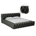 Exquisite King Size Upholstered Bed In Dark Grey - front_view
